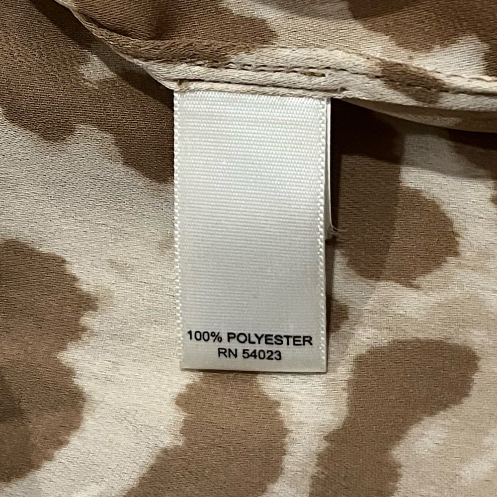 Banana Republic Beige Animal Print Button Down Blouse - Picture 7 of 7